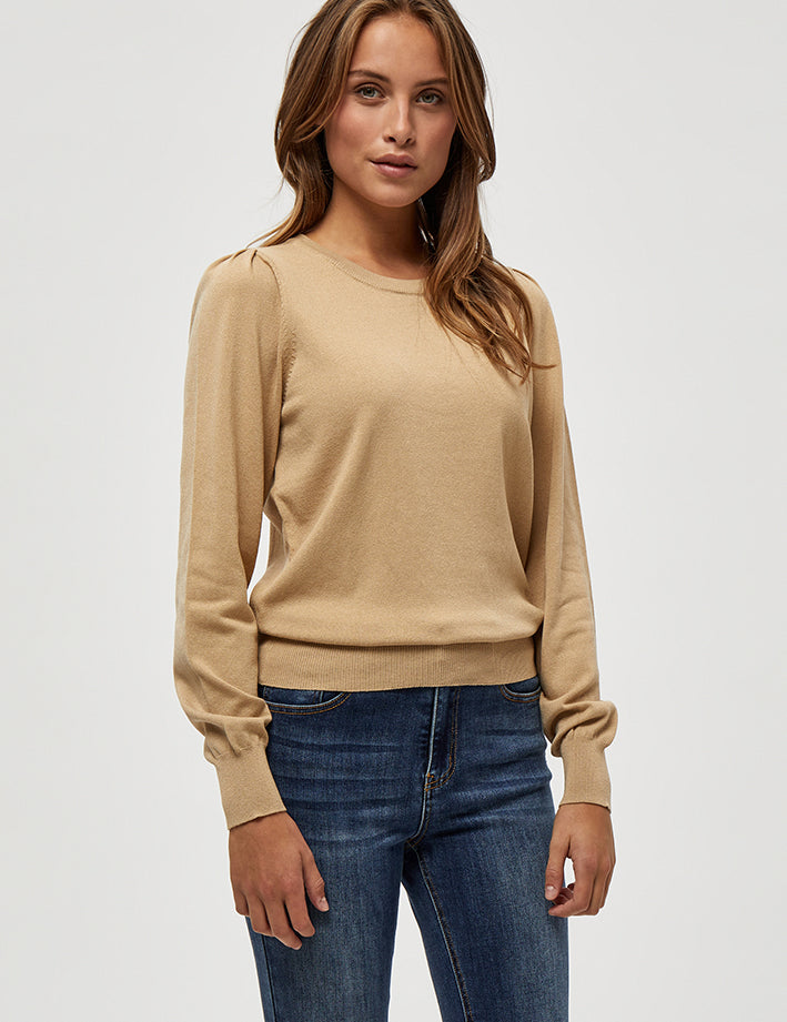 Peppercorn PCTana Strik Pullover Pullover 0273M Warm Sand Melange