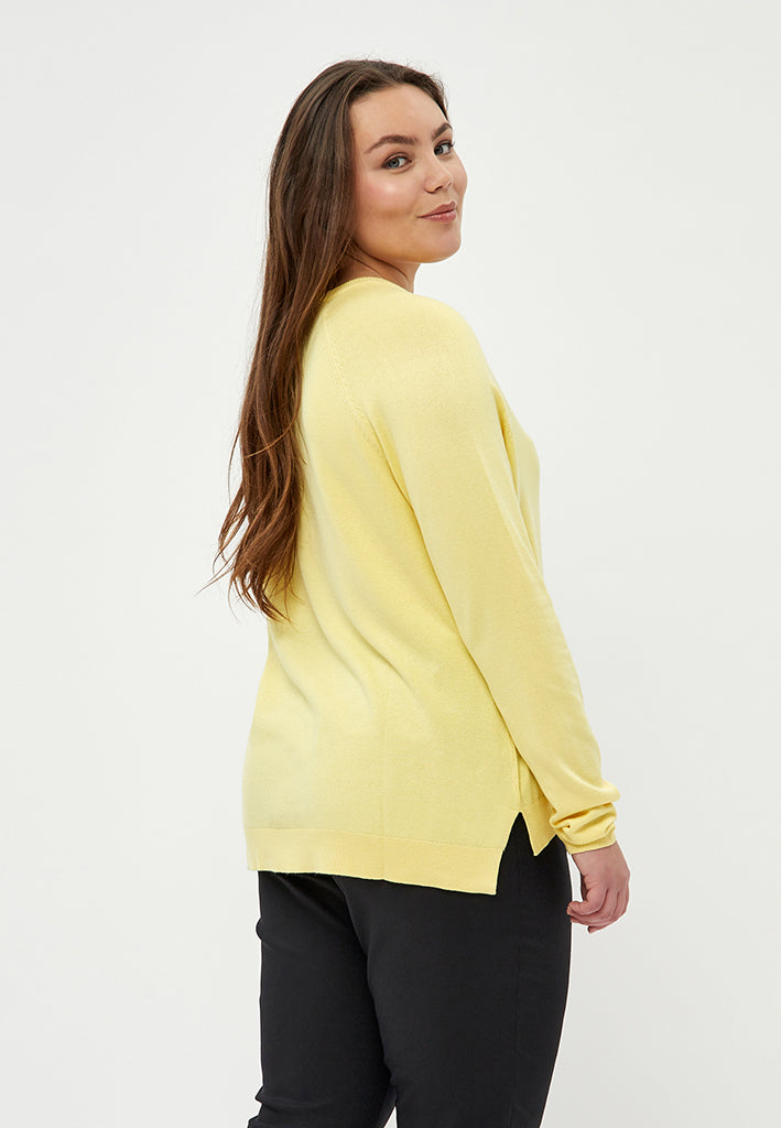 Peppercorn PCTana V-Hals Pullover Curve Pullover 6040 PALE YELLOW