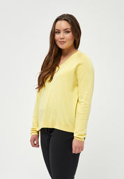 Peppercorn PCTana V-Hals Pullover Curve Pullover 6040 PALE YELLOW