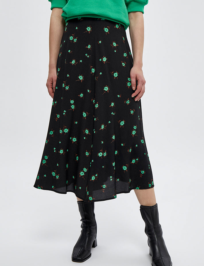Minus Alexi nederdel Nederdele 9368P Apple Green Flower Print