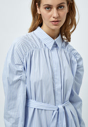 Minus Alima Stribet Skjortekjole Kjoler 1048S Ice Blue Stripe