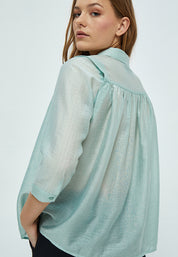Minus Aneda Skjorte Skjorter 2304 Aqua Haze Blue