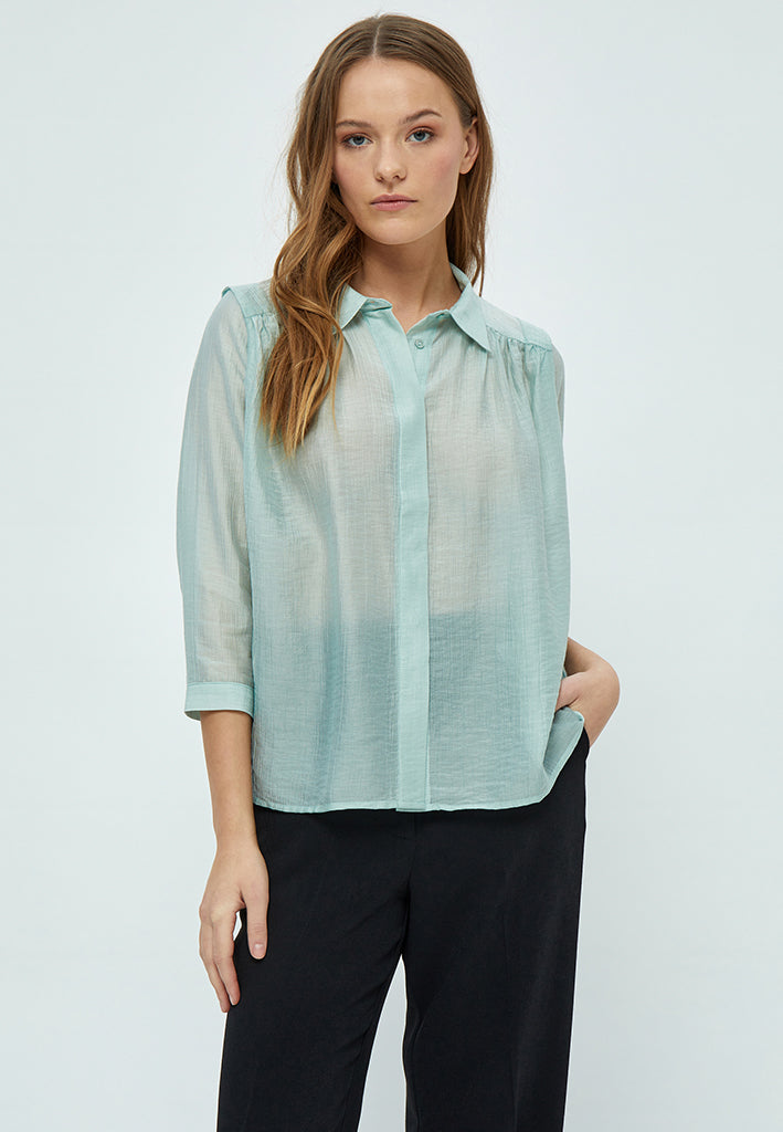 Minus Aneda Skjorte Skjorter 2304 Aqua Haze Blue