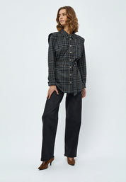 Minus Ashanti Skjorte Jakke Jakker 9454C Slate Brown Checked