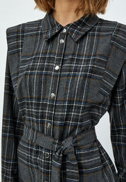 Minus Ashanti Skjorte Jakke Jakker 9454C Slate Brown Checked