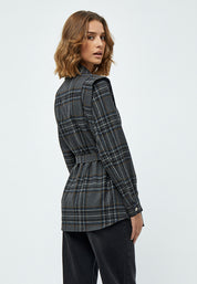 Minus Ashanti Skjorte Jakke Jakker 9454C Slate Brown Checked
