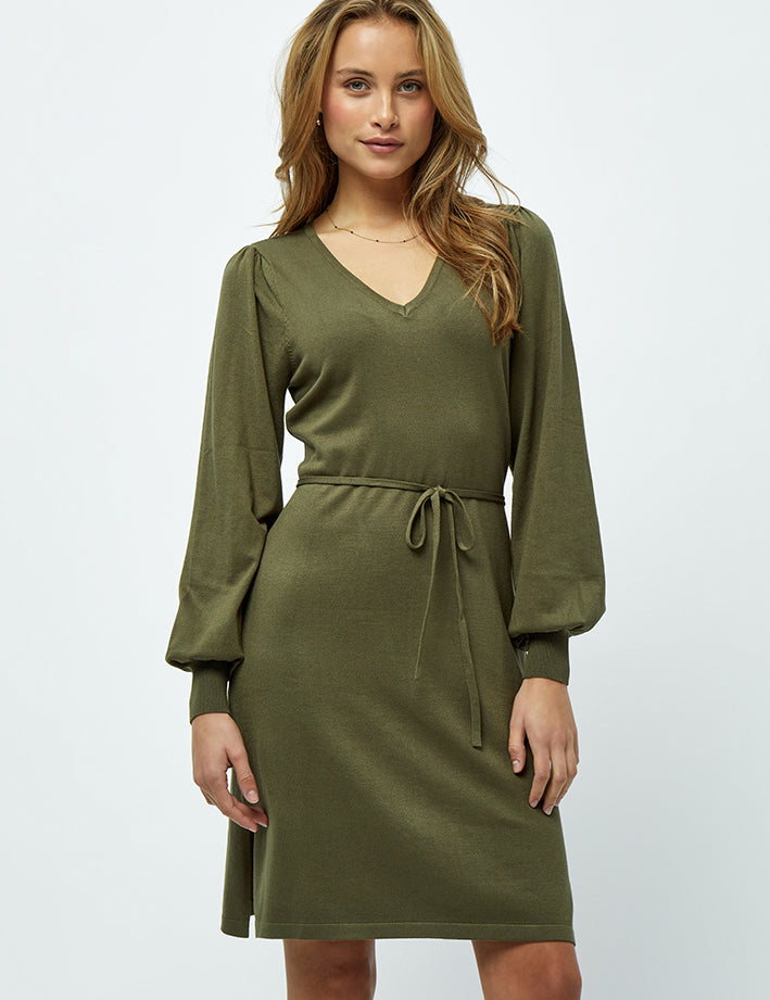 Minus Astrid Kort Strik Kjole Kjoler 3797 Ivy green