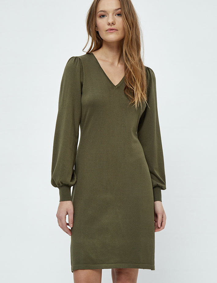 Minus Astrid Kort Strik Kjole Kjoler 3797 Ivy green