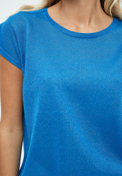 Minus MSCarlina Strik T-Shirt T-Shirt 1202L Ocean Blue Lurex