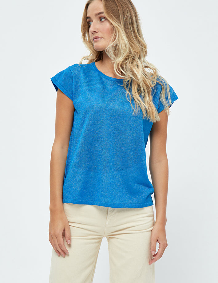 Minus MSCarlina Strik T-Shirt T-Shirt 1202L Ocean Blue Lurex