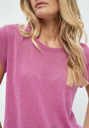 Minus MSCarlina Strik T-Shirt T-Shirt 7211L Super Pink Lurex