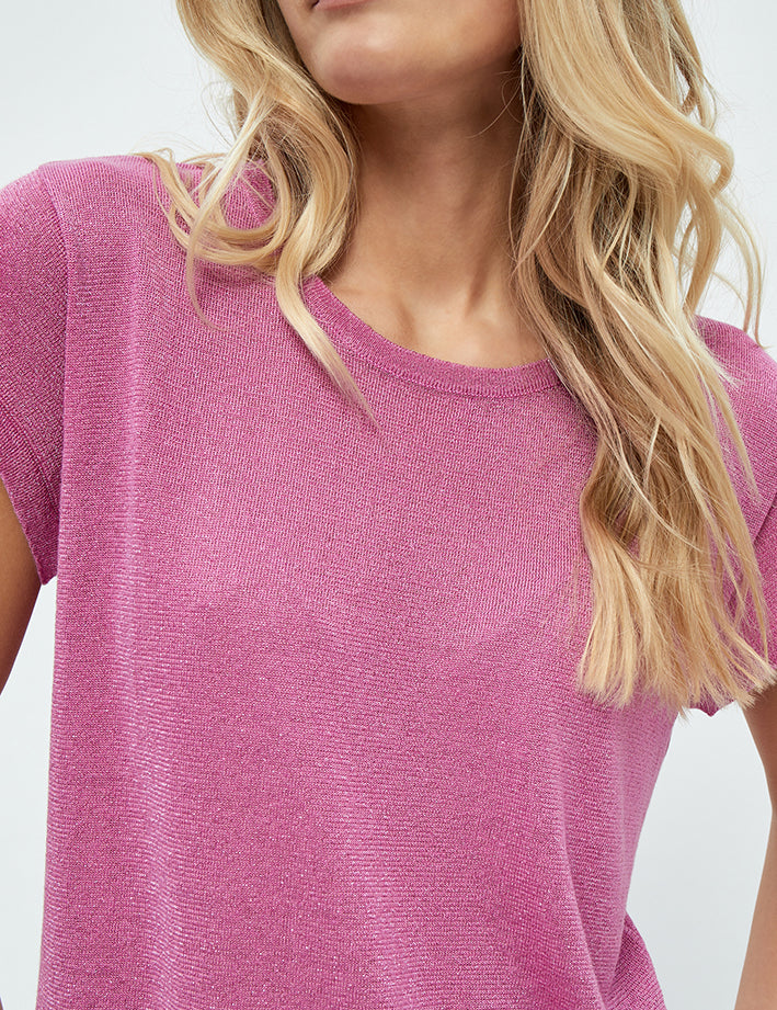 Minus MSCarlina Strik T-Shirt T-Shirt 7211L Super Pink Lurex