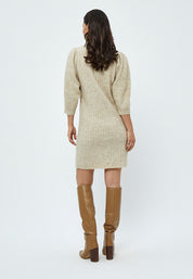 Minus Ditta Strikkjole Kjoler 174 Oyster Grey Melange
