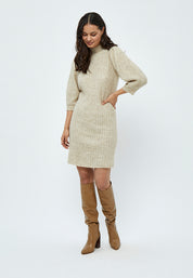 Minus Ditta Strikkjole Kjoler 174 Oyster Grey Melange