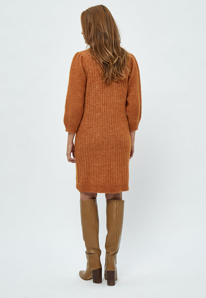 Minus Ditta Strikkjole Kjoler 3001 Desert Sand Melange