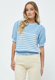 Minus Embia Strik T-shirt T-Shirt 1048S Ice Blue Stripe