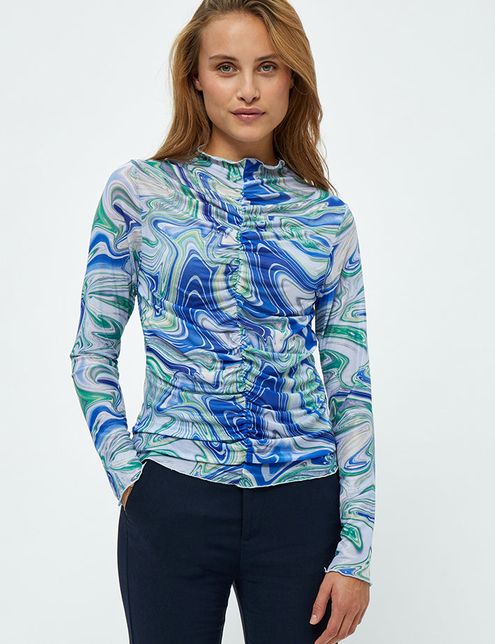 Minus Jamia Langærmet T-Shirt T-Shirt 3031P Lime Green Swirl PR