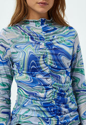 Minus Jamia Langærmet T-Shirt T-Shirt 3031P Lime Green Swirl PR