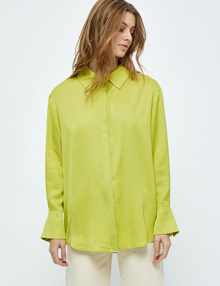 Minus Kamia Oversized Skjorte Skjorter 3085 Bright Lime