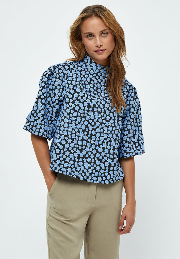 Minus Katrina Bluse Bluser 1048P Ice Blue Print