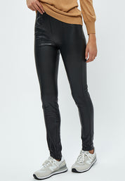 Minus Levy Pu Leggings Leggings Sort