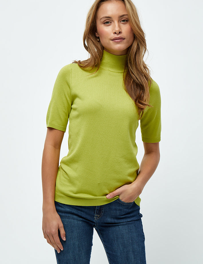Minus MSLima Rullekrave Strik T-Shirt 3085 Bright Lime