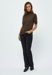 Minus MSLima Rullekrave Strik T-Shirt 486L Slate Brown Lurex