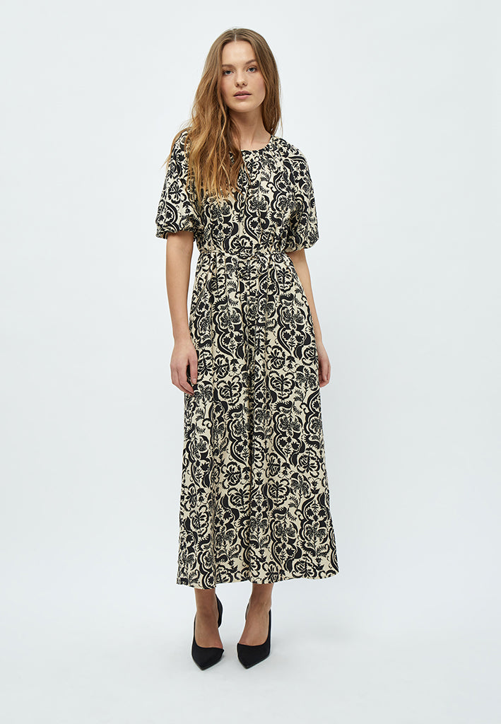 Minus Lizia Maxi Kjole Kjoler 9015P Sand Gray Print