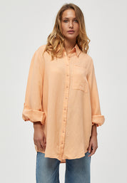 Minus MSMarly Linen Oversize Shirt Skjorter 6024 Apricot Tan