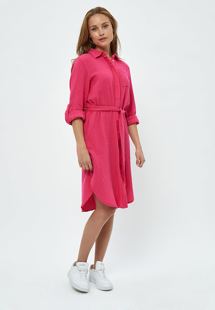 Minus MSMavina Shirt Dress Kjoler 6028 Pink Flamingo