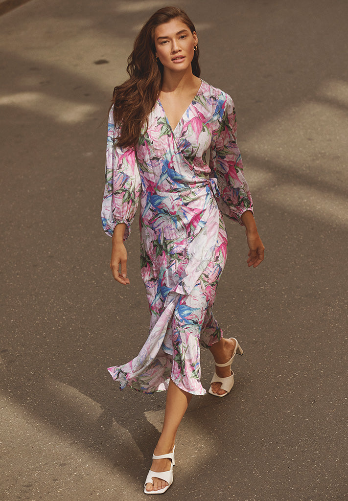 Mercy Maxi Kjole - Super Pink Print – Minus.dk