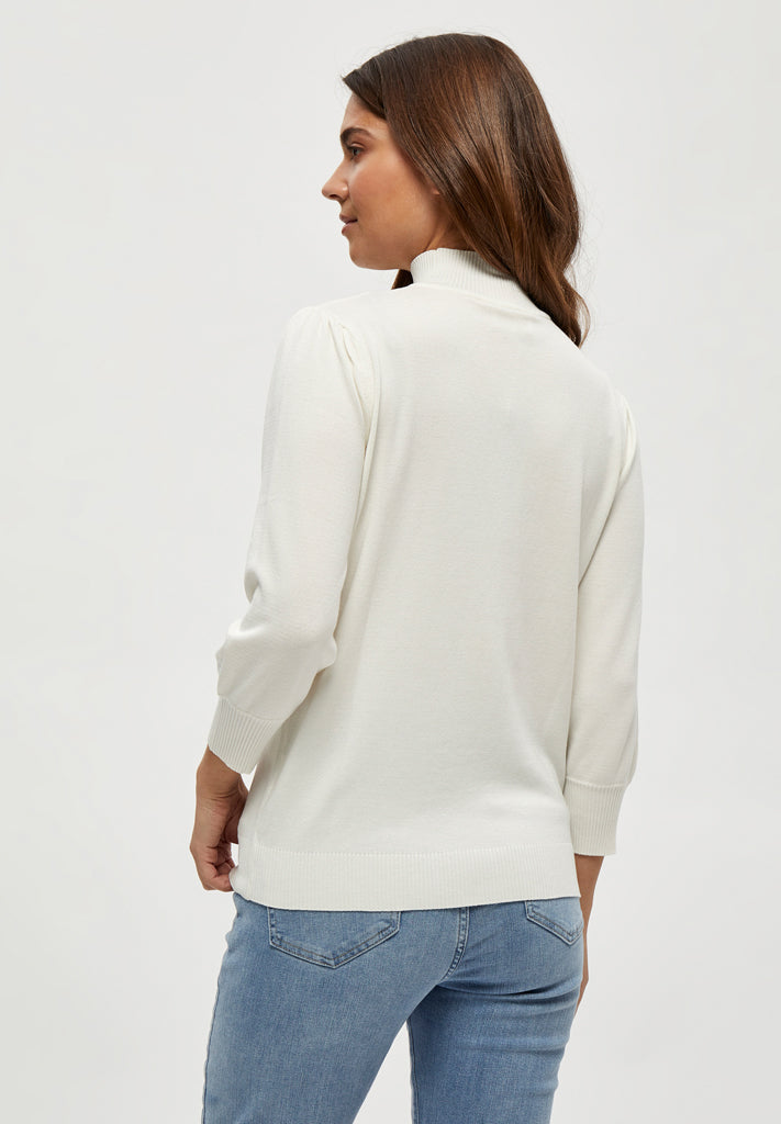Minus MSMersin Rullekrave Strik Pullover 220 Broken White