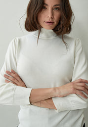 Minus MSMersin Rullekrave Strik Pullover 220 Broken White