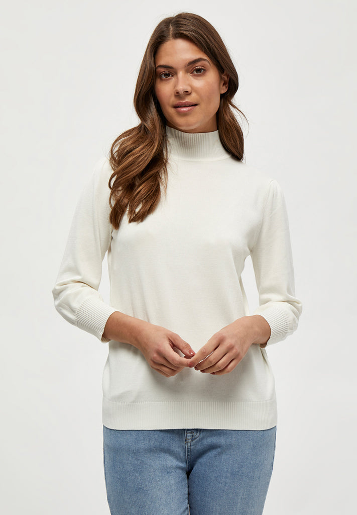 Minus MSMersin Rullekrave Strik Pullover 220 Broken White