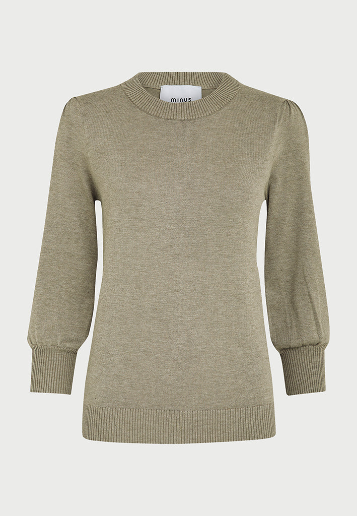 Minus MSMersin Strik Pullover Pullover 399 Wood Smoke Melange