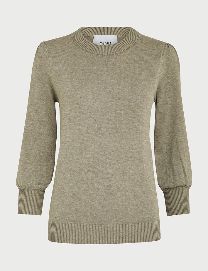 Minus MSMersin Strik Pullover Pullover 399 Wood Smoke Melange