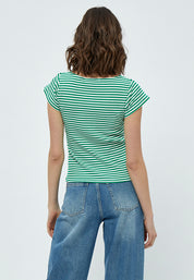 Minus Miajohanna SS Tee T-Shirt 9443S Green Field Stripe