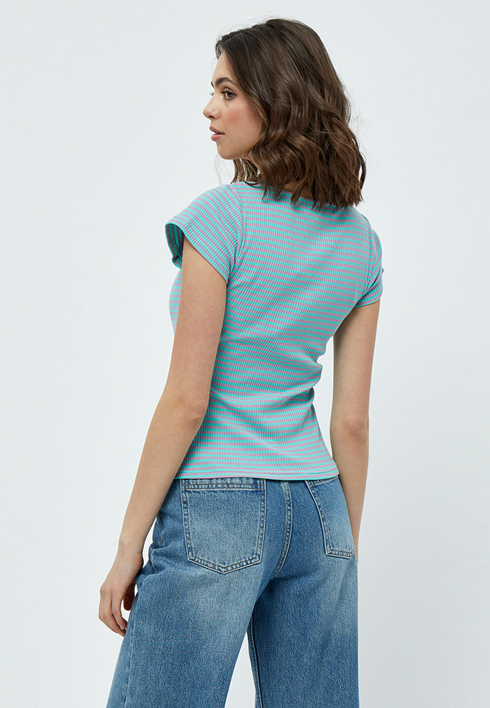 Minus Miajohanna SS Tee T-Shirt 9460S Cosmic Lavender Stripe