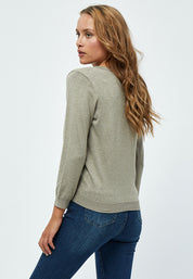 Minus Milla Strik Pullover Pullover 399 Wood Smoke Melange