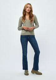 Minus Milla Strik Pullover Pullover 399 Wood Smoke Melange