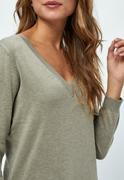 Minus Milla Strik Pullover Pullover 399 Wood Smoke Melange