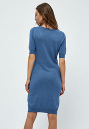 Minus Milla Strikkjole Kjoler 5021M Denim Blue Melange