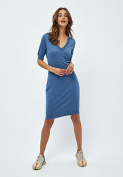Minus Milla Strikkjole Kjoler 5021M Denim Blue Melange