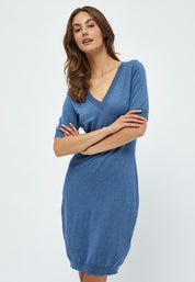 Minus Milla Strikkjole Kjoler 5021M Denim Blue Melange