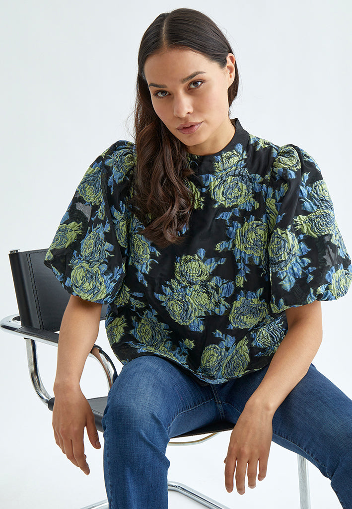 Minus Mistia Bluse Bluser 1202P Ocean Blue Print