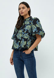 Minus Mistia Bluse Bluser 1202P Ocean Blue Print