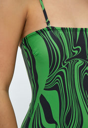 Minus Nabina Badedragt Swimsuit 9452P Apple Green Graphic Print
