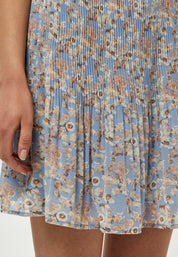 Minus Rikka kort nederdel Nederdele 9379P Dusty Blue Flower Print